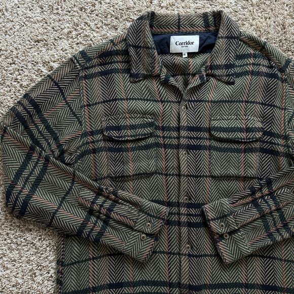 Corridor NYC Acid Plaid Hi-Vis Work Shirt Button Up Flannel Men’s Size XL - Picture 5 of 9